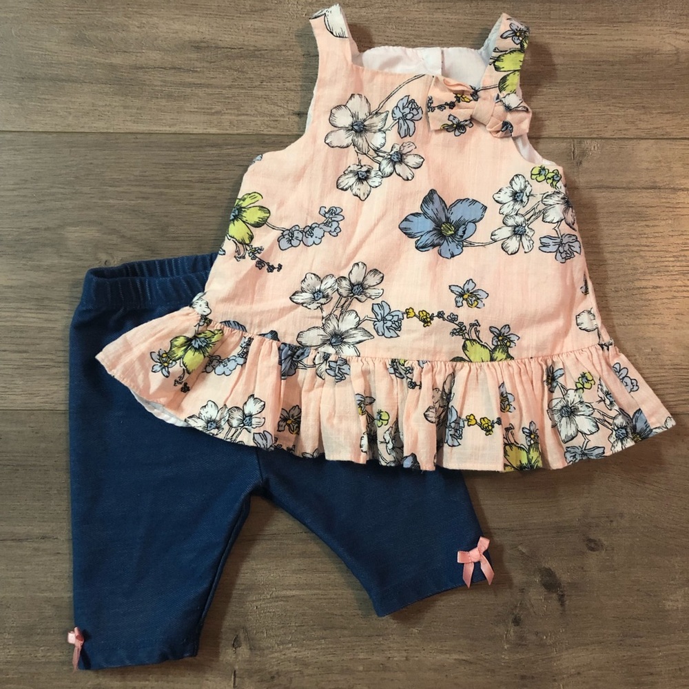 Pippa & Julie Baby Girl 2 Piece Outfit 9 Months